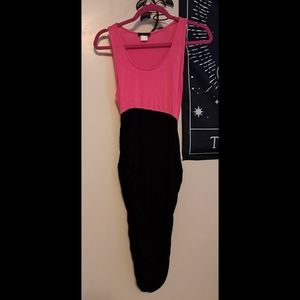 Venus fitted tanktop dress. Black and pink. Size small.